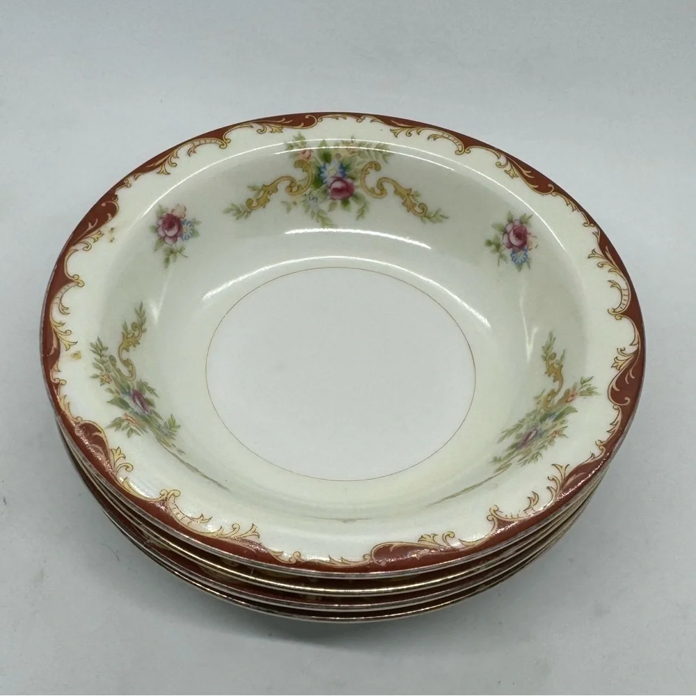 1950s Harmony House China “Wembley” Pattern Soup Bowls Set of 4